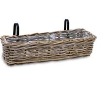 Balconnière en rotin naturel - 60x20 cm / 1 pièce - osier Balconnière à planter (1 / grand)