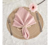 BALCONY & FALCON Lot de 12 serviettes en coton 50 x 50 cm avec toile de jute - Style rustique - Lavables - Convient pour Pâques, Thanksgiving, la Saint-Valentin, les mariages, les fêtes, les banquets