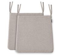 BALCONY & FALCON Lot de 2 Coussins de Chaise en Mousse à mémoire de Forme - 1 Coussin de Chaise en Tissu Exquis Aspect Lin - pour la Maison et Le Jardin - Collection Beige