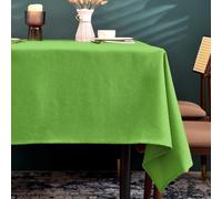 BALCONY & FALCON Nappe aspect lin Nappe rectangulaire Anti-taches Facile d'entretien Linge de table Carrée pour l'intérieur, l'extérieur, le jardin, le restaurant et la décoration Vert pomme 140 x 240