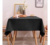 BALCONY & FALCON Nappe Noir 145 x 300 cm, antitache, Aspect Lin | Rectangulaire, déperlant, sans repassage, lavable, restaurant, cuisine, fête, décoratif, Noël, Nouvel An, café, jardin.