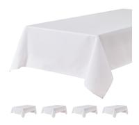 BALCONY & FALCON Nappe rectangulaire imperméable et antitaches en tissu Oxford, lavable en machine pour mariages, vacances, restaurants, fêtes et jardins, blanche, 140 x 240 cm
