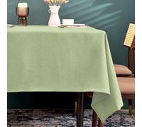 BALCONY & FALCON Nappe Sauge 145 x 300 cm, antitache, Aspect Lin | Rectangulaire, déperlant, sans repassage, lavable, restaurant, cuisine, fête, décoratif, Noël, Nouvel An, café, jardin.