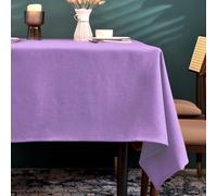 BALCONY & FALCON Nappe Table (Lavande 140x240cm) Aspect Lin rectangulaire, imperméable, antitaches, élégante, Facile Entretien pour intérieur, Pâques, Jardin, Restaurant et Saint-Valentin