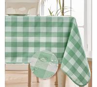 BALCONY & FALCON Nappe utilisable rectangle à carreaux double face - Infroissable - Imperméable et anti-fuite - Lavable - Pour dîner - 140 × 180 cm - Vert vichy