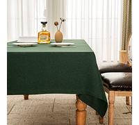 BALCONY & FALCON Nappe Vert foncé 140 x 240 cm, Version Large, Aspect Lin | Rectangulaire, déperlant, sans repassage, lavable, restaurant, cuisine, fête, décoratif, Noël, Nouvel An, café, jardin.