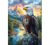 Bald Aigle Royal à la Cascade de Montagne 1000 Pièces Puzzle Collectionneur en Carton Rigide sans Déformation Très Difficile Motif Complexe Décoration Murale Qualité Premium 1000 PCS
