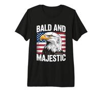 Bald and Majestic American Bald Eagle 4th of July US Flag T-Shirt Haut de Gamme
