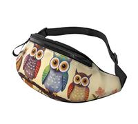Bald Eagle Flying Outdoor Sports Sac banane et sac de poitrine décontracté, unisexe réglable pour randonnée, course à pied, cyclisme, Hiboux sur une branche ensoleillé, Taille unique