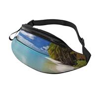 Bald Eagle Flying Outdoor Sports Sac banane et sac de poitrine décontracté, unisexe réglable pour randonnée, course à pied, cyclisme, Lagon d'Aitutaki, Îles Cook, Taille unique