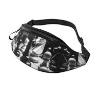 Bald Eagle Flying Outdoor Sports Sac banane et sac de poitrine décontracté, unisexe réglable pour randonnée, course à pied, cyclisme, Jeu d'échecs noir et blanc, Taille unique