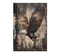Bald Eagle in Flight on Wood Bold Nature Wal Puzzle en Bois, 300 pièces | Des détails du motif nets - moins de temps devant les écrans à la maison.