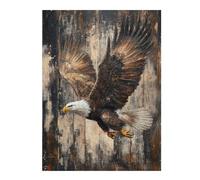 Bald Eagle in Flight on Wood Bold Nature Wal Puzzle en Bois, 500 pièces | Une activité puzzle flexible: une progression régulière en intérieur.