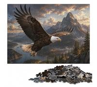 Bald Eagle in Flight Puzzle Adulte en Bois 300 pièces, Idée Cadeau | Cadeau puzzle - moment puzzle seul ou à plusieurs pendant une soirée calme.