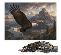 Bald Eagle in Flight Puzzle en Bois 1000 pièces, Puzzle Adulte | Cadeau de fin d'année pour fan de puzzle : activité d'intérieur le w nd.