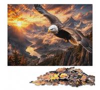Bald Eagle in Hunt Flight Puzzle en Bois Coloré 1000 pièces pour Adultes | Une activité puzzle flexible: une organisation simple du motif à la maison.