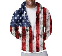 Bald Eagle Sweat à Capuche Femmes/Hommes American Flag 3D Imprimé Fermeture Éclair Sweats Manches Longues Pullover Vêtement Sport Haut