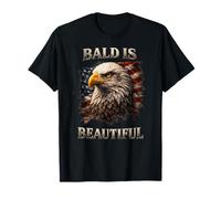 Bald is Beautiful 4th of July Independence Day Eagle T-Shirt