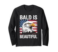 Bald is Beautiful American Bald Eagle 4th Of July US Flag Manche Longue