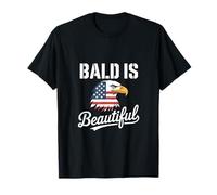 Bald Is Beautiful American Flag Pygargue à tête blanche T-Shirt