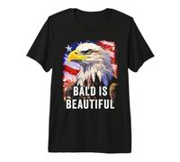 Bald is Beautiful - Epic American Flag USA with Eagle T-Shirt Haut de Gamme