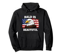 Bald is Beautiful Funny USA Meme Drapeau américain Patriotique bâillon Sweat à Capuche