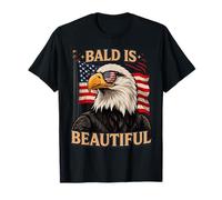 Bald is Beautiful Patriotic Funny Bald Eagle for July 4th T-Shirt