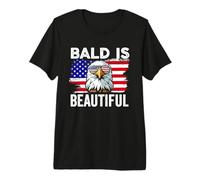 Bald is Beautiful USA Eagle Drapeau américain du 4 Juillet T-Shirt Haut de Gamme