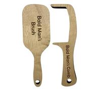 Bald man peigt blague set, en bois petit peigne de poche de farce, drôle de peigne de peigne glabant cadeaux de bâillon pour hommes, outil drôle chauve pour les farces et rires, brosse blad blad blad