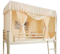 Baldaquin de lit à Large Toit, Tente d'intérieur Portable, Anti-poussière, Anti-moustiques et Rideaux occultants, pour lit Simple ou Double, dortoir étudiant, Jaune, 190 cm L x 89