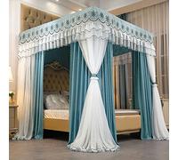 Baldaquin de lit Princesse, Rideaux occultants Double Couche pour lit King Size à baldaquin