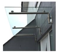 Baldaquin de Porte d'Entrée en Verre 144cm x 80cm MonsterShop - Inox satiné - Verre
