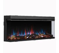 BALDERIA Atalanta 50 Pouces cheminée électrique, Noir | Cheminée encastrable, chauffage 1240/1500 W, flamme 3D, effet crépitement, télécommande, minuterie, thermostat