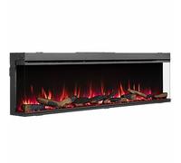 BALDERIA Athena 72" Cheminée électrique - Foyer électrique encastrable avec Chauffage - Effet réaliste de Flammes en 3D, éclairage LED, télécommande programmable, minuterie, Thermostat - Noir