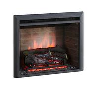 BALDERIA Calida 23 Pouces cheminée électrique avec Chauffage, métal Noir | Cheminée électrique encastrable, flamme 3D, chauffage 2 niveaux 1-2 kW, protection surchauffe, télécommande incluse