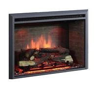 BALDERIA Calida 30 Pouces cheminée électrique, Noir | Cheminée encastrable, effet de flamme 3D, chauffage 2000 W, son crépitant, télécommande et thermostat