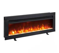 BALDERIA Cheminée électrique Agnes 36 Pouces, Flamme 3D, Chauffage, Noir | Cheminée sur pied, murale ou encastrable, effet de flamme 3D, chauffage, minuterie, télécommande