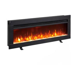 BALDERIA Cheminée électrique Agnes 36 Pouces, Flamme 3D, Chauffage, Noir | Cheminée sur pied, murale ou encastrable, effet de flamme 3D, chauffage, minuterie, télécommande