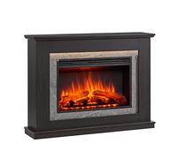 BALDERIA cheminée électrique Alexios | Foyer électrique sur Pieds avec Effet de Flammes 3D | Chauffage 2000W, éclairage LED | Cheminée de Sol avec télécommande, minuteur & Thermostat | Marron foncé