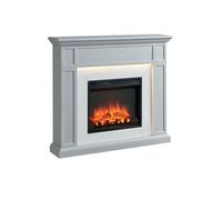 BALDERIA cheminée électrique Arthur | Foyer électrique sur Pieds avec Effet de Flammes 3D | Chauffage 2000W, éclairage LED | Cheminée de Sol avec télécommande, minuteur & Thermostat | Gris et marbré