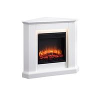 Cheminée électrique BALDERIA Candela - Cheminée d'angle, chauffage 2000 W - Blanc
