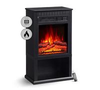 BALDERIA Cheminée électrique Ember | Foyer électrique sur pied, effet flamme 3D, chauffage 2000W, minuterie, thermostat, commande de démarrage, détection de fenêtre ouverte, protection contre la surch