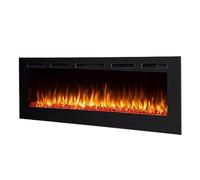 BALDERIA cheminée électrique Fiamma 68" | Foyer électrique Mural avec Effet de Flammes 3D | Chauffage 2000W, éclairage LED | Cheminée encastrable avec télécommande, minuteur & Thermostat | Noir