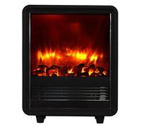 BALDERIA Cheminée électrique George, cheminée électrique sur Pied, Noir | Cheminée avec effet de flamme 3D, chauffage électrique 2000 W, 2 niveaux de chauffage, protection contre la surchauffe