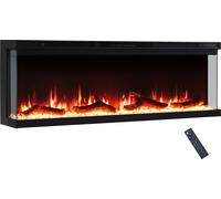 BALDERIA Cheminée électrique Orson 50" | Cheminée électrique murale/encastrable, effet de flammes LED 3D, intensité variable, cheminée avec chauffage puissance 1800 W, minuterie, thermostat, télécomma