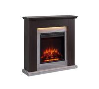 BALDERIA cheminée électrique Pandora - Cheminée électrique avec Chauffage 1000/2000 W, Effet de Flammes 3D, éclairage LED, télécommande, minuteur, Thermostat - Marron foncé