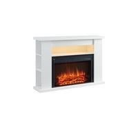 BALDERIA Cheminée électrique Ruby | Cheminée électrique sur pied avec effet de flamme 3D | Chauffage électrique 2000W, éclairage LED | Cheminée avec télécommande, thermostat et minuterie | Blanc