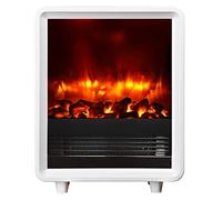 BALDERIA Cheminée électrique sur Pied George, Blanc, 2000 W | Effet de flamme 3D, chauffage électrique, 2 niveaux de chauffage, protection contre la surchauffe