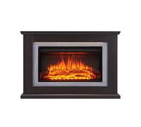 BALDERIA cheminée électrique Xenia | Foyer électrique sur Pieds avec Effet de Flammes 3D | Chauffage 2000W, éclairage LED | Cheminée de Sol avec télécommande, minuteur & Thermostat | Marron foncé