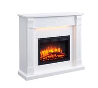 BALDERIA Hikaru Cheminée électrique sur Pied avec Chauffage 2000 W, Effet de Flamme 3D, éclairage LED, Son crépitant, contrôle par Application, WiFi, télécommande, minuterie, Thermostat, Blanc
